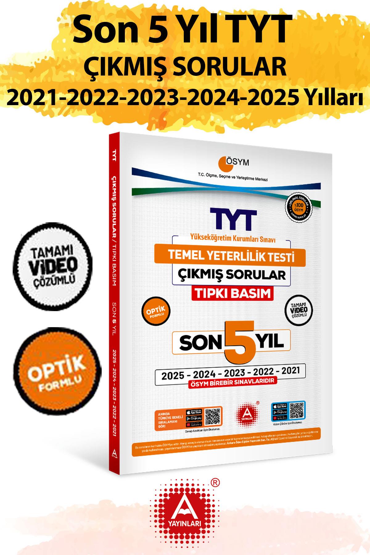 Son 5 yıl TYT Çıkmış Sorular-Tıpkı Basım-Bire Bir ÖSYM-Tamamı Video Çözümlü