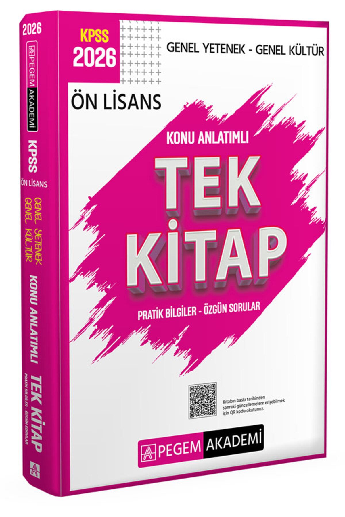 Pegem KPSS Ön Lisans Tek Kitap Konu Anlatımlı Genel Kültür Genel Yetenek
