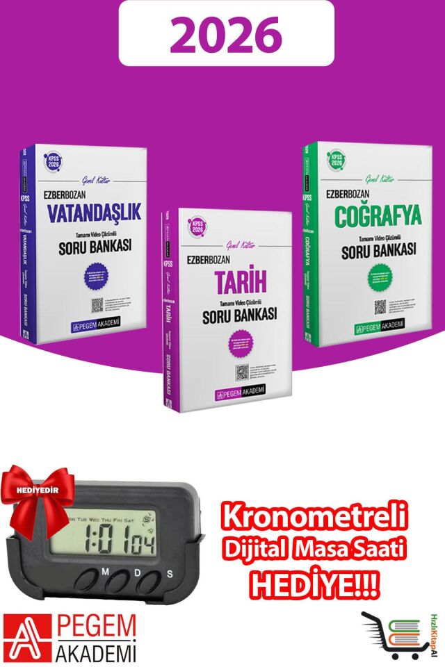 2026 KPSS Genel Kültür Genel Yetenek Vatandaşlık-Tarih-Coğrafya Soru Bankası Seti Hediyeli!