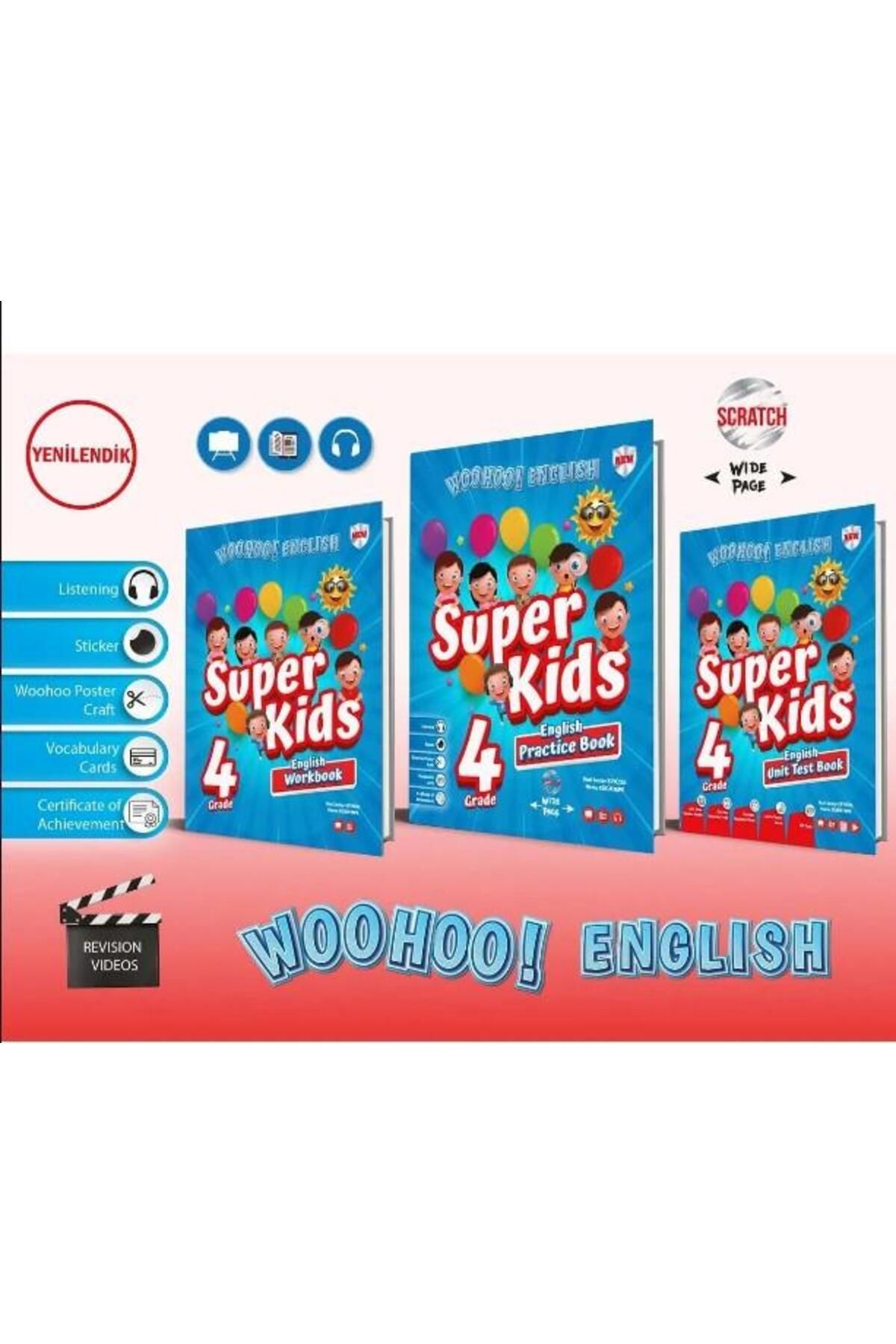 Kırmızı Beyaz 4. Sınıf Wooho Englısh 3'lü set