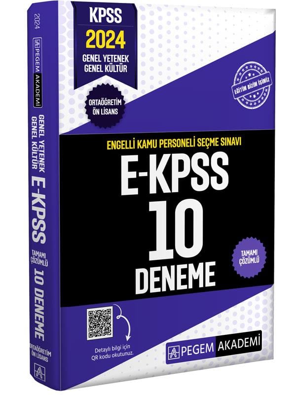 Pegem 2024 E-KPSS Ortaöğretim-Ön Lisans 10 Deneme