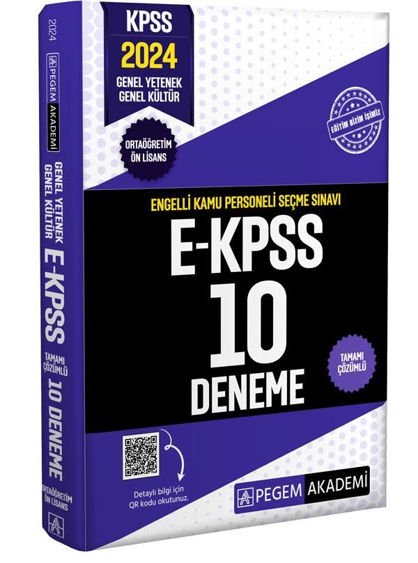 Pegem 2024 E-KPSS Ortaöğretim-Ön Lisans 10 Deneme