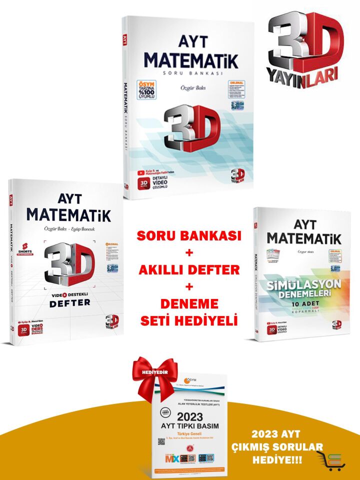 2024 Model AYT Matematik Soru Bankası-Akıllı Defter-Deneme Seti Hediyeli!