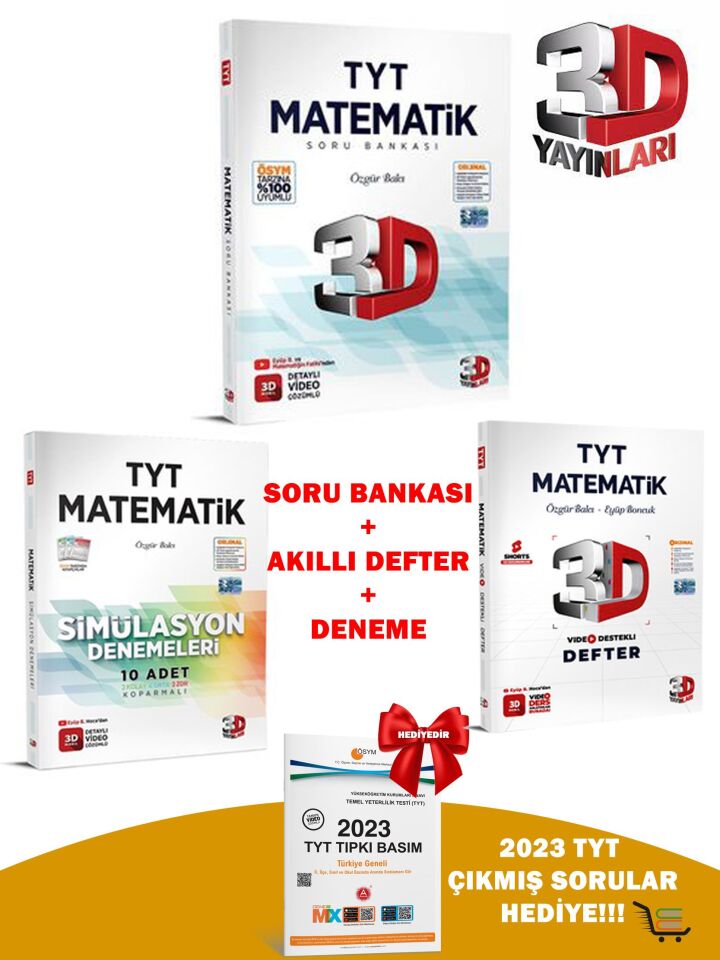 2024 Model TYT Matematik Soru Bankası-Akıllı Defter-Deneme Seti Hediyeli!