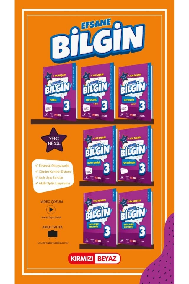 Kırmızı Beyaz 3. Sınıf Efsane Bilgin Set