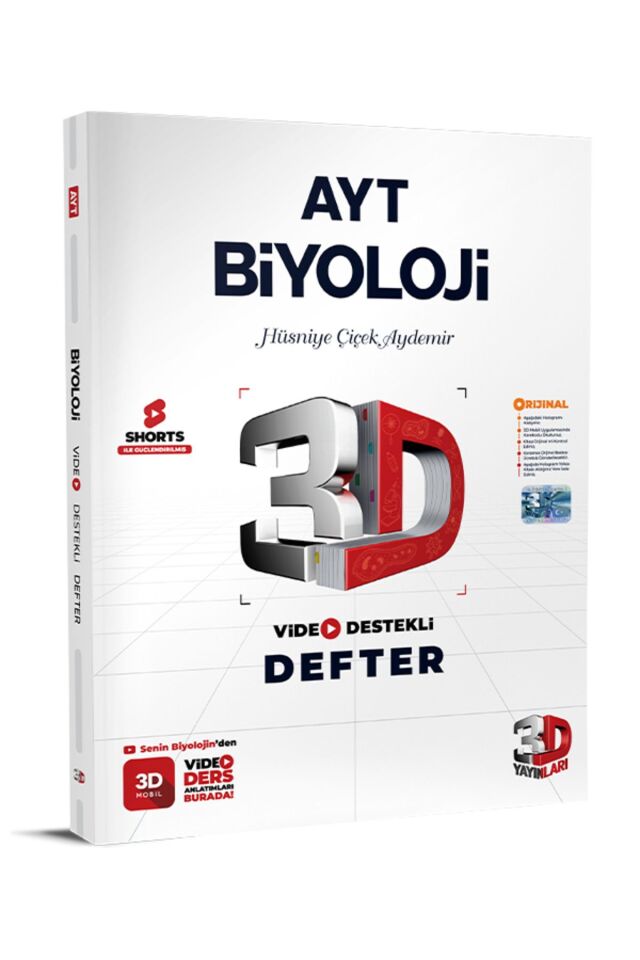 3D AYT Biyoloji Defter Video Destekli