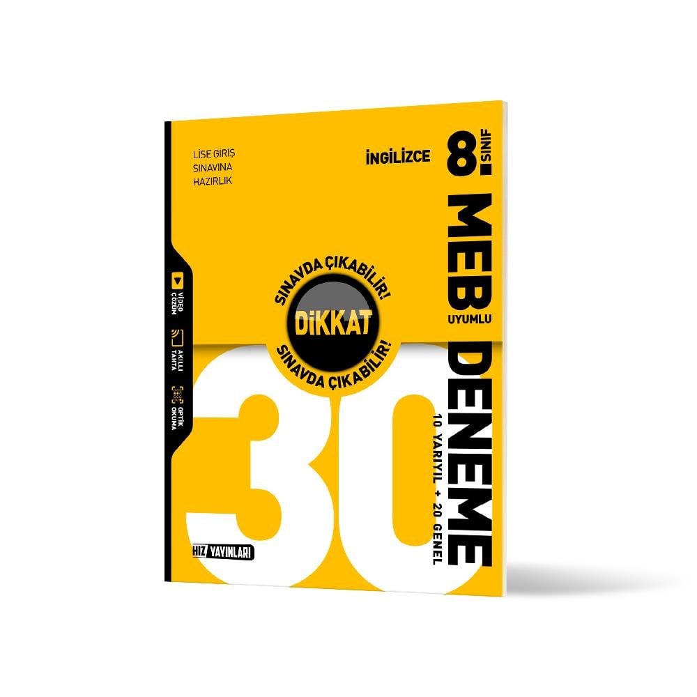 Hız 8. Sınıf 30 Lu İngilizce Deneme