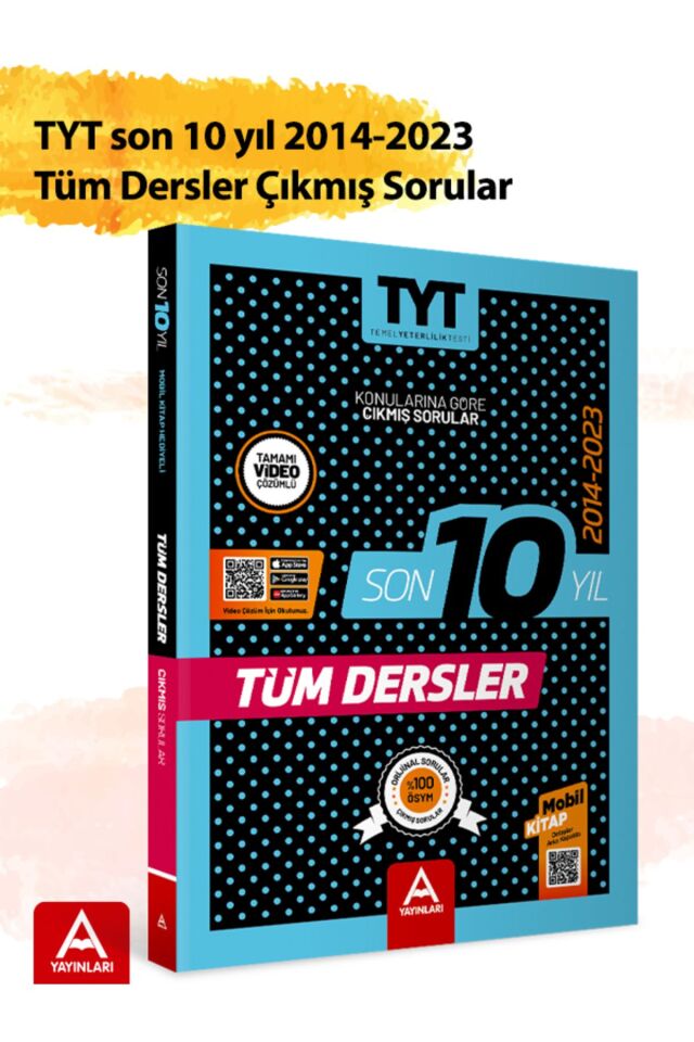 Son 10+1 Yıl TYT Tüm Dersler Çıkmış Sorular 2014-2023+2024 TYT Tıpkı Basım