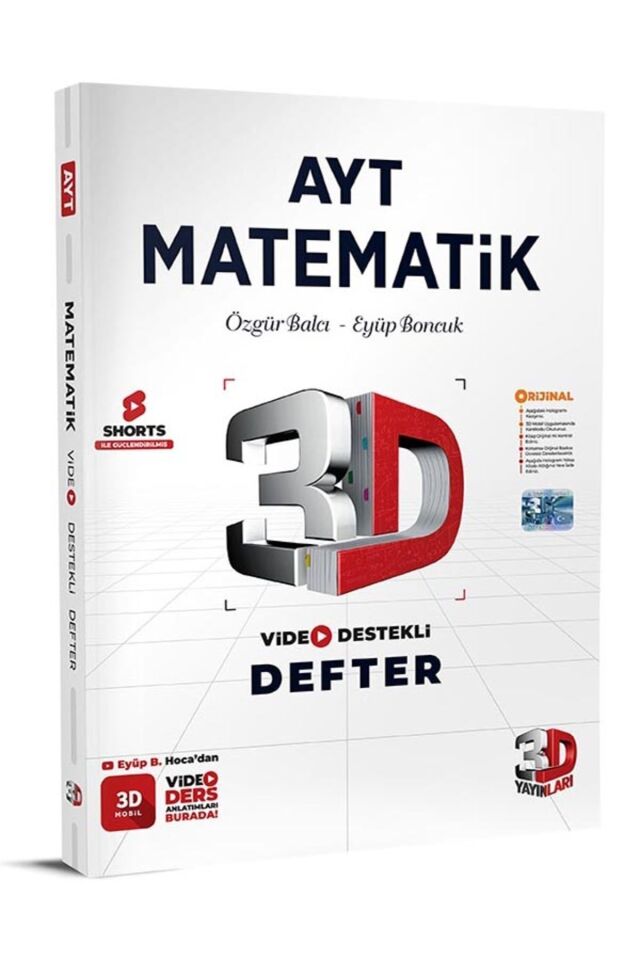 3D AYT Matematik Defter Video Destekli