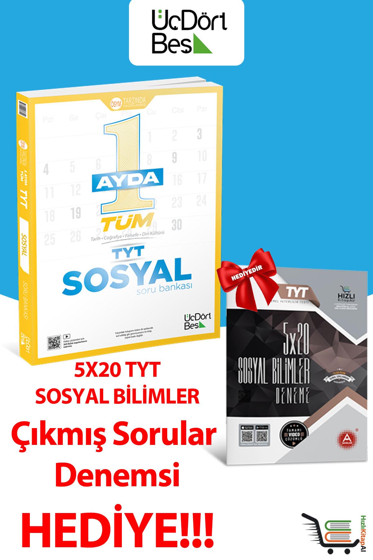 1 Ayda TYT Tüm Sosyal Soru Bankası Çıkmış Sorular Hediyeli!