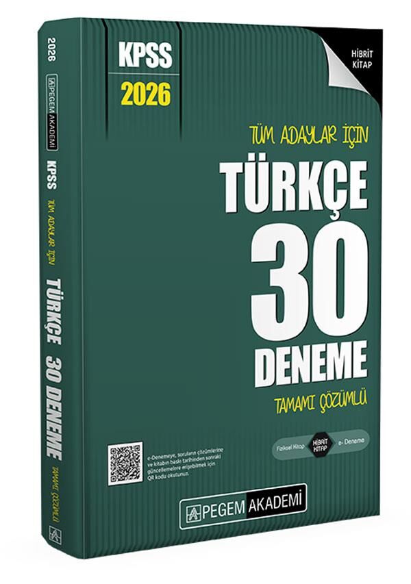 Pegem 2026 Türkçe 30 Deneme Tamamı Çözümlü