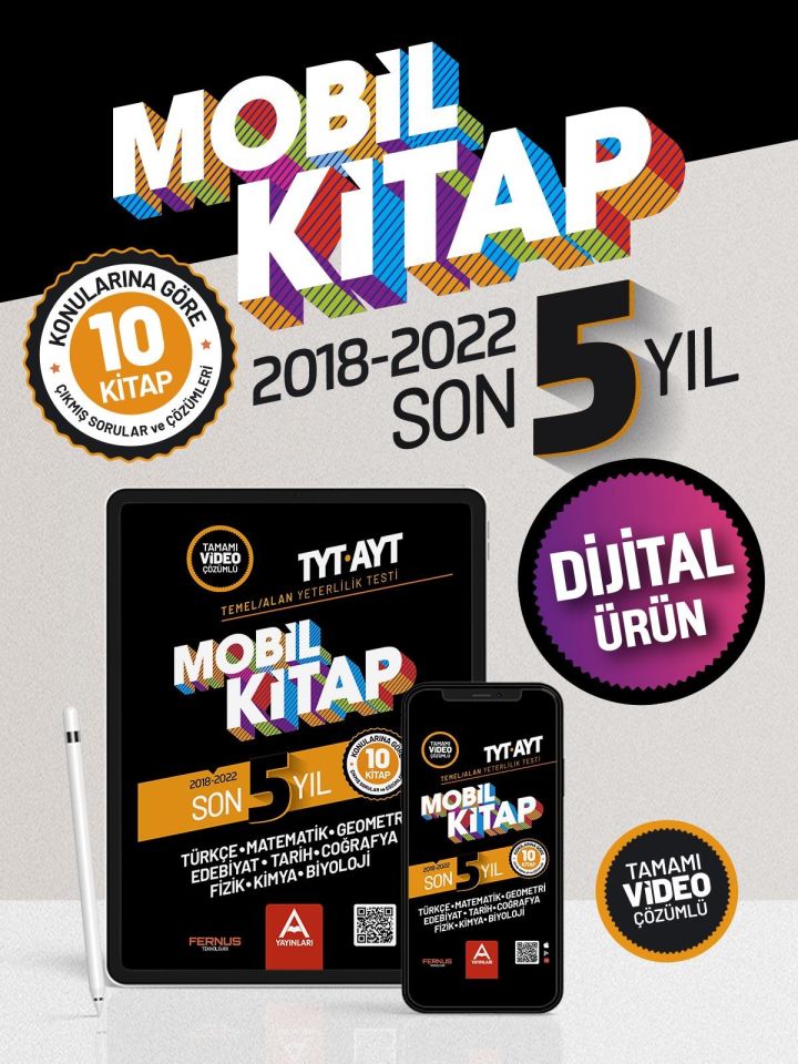 TYT-AYT Mobil Kitap Son 5 Yıl Tüm Dersler 10 Kitap