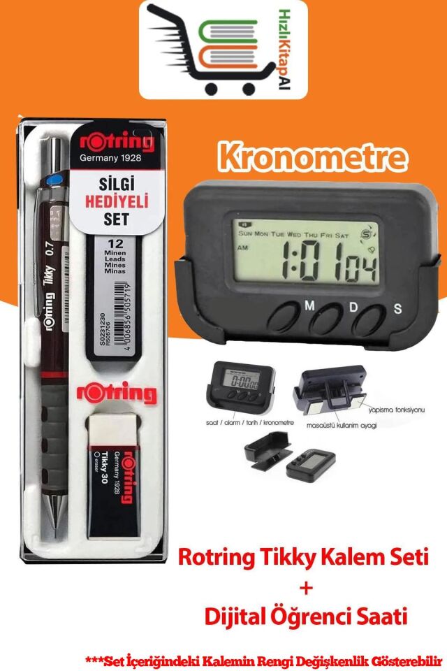 Rorting Tikky Kalem Seti + Kronometre Dijital Saat