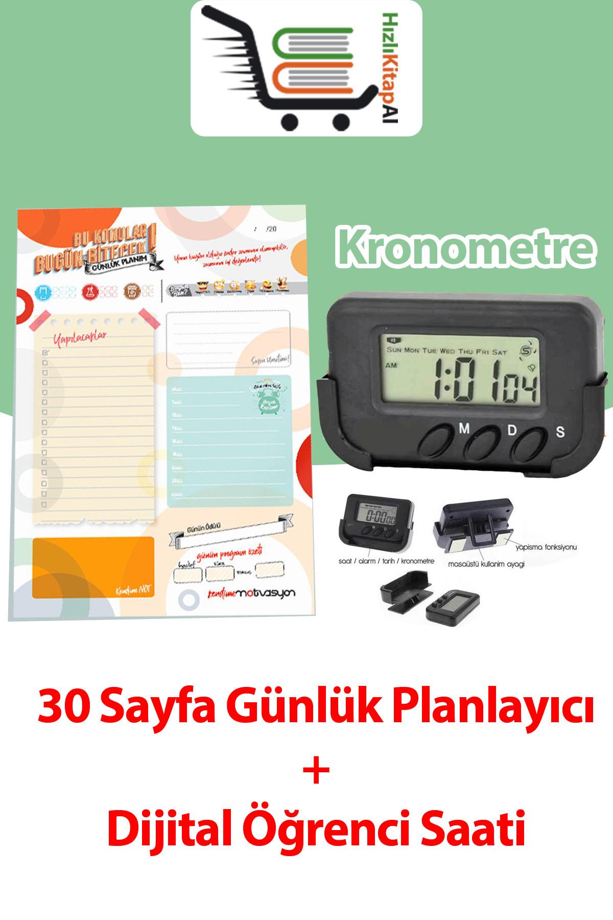 Günlük Planlayıcı 30 Sayfa + Kronometre Dijital Saat