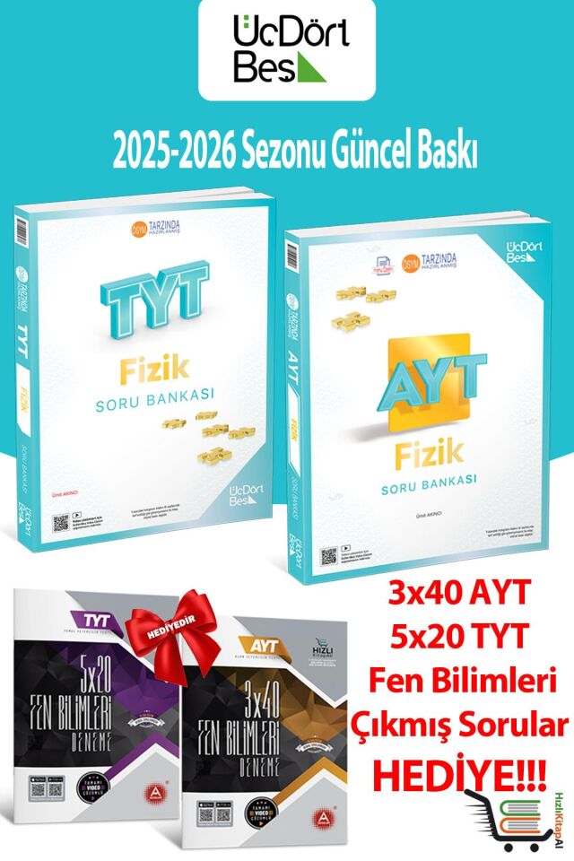 345-TYT AYT Fizik 2026 Model Soru Bankası Seti Hediyeli!