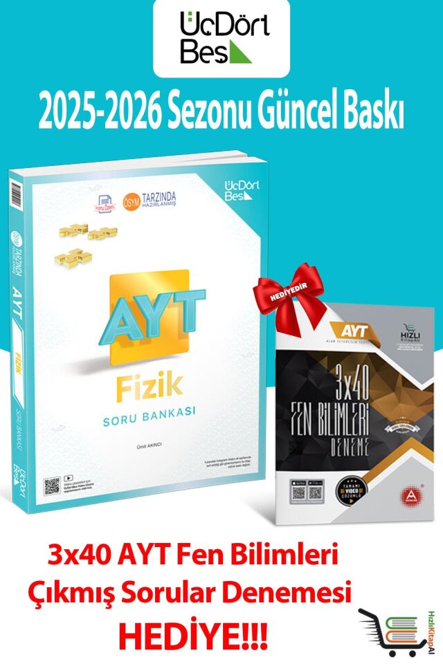 345-AYT Fizik Soru Bankası + Hediye AYT Fen Denemesi