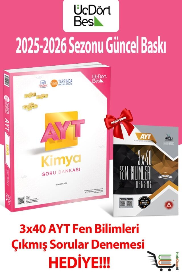345-AYT Kimya Soru Bankası + Hediye AYT Fen Denemesi