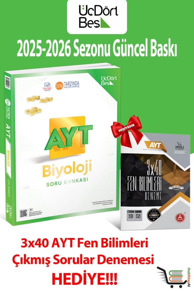 345-AYT Biyoloji 2026 Model Soru Bankası Seti Hediyeli!