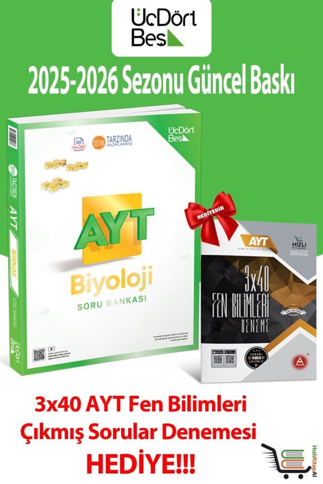 345-AYT Biyoloji Soru Bankası + Hediye AYT Fen Denemesi