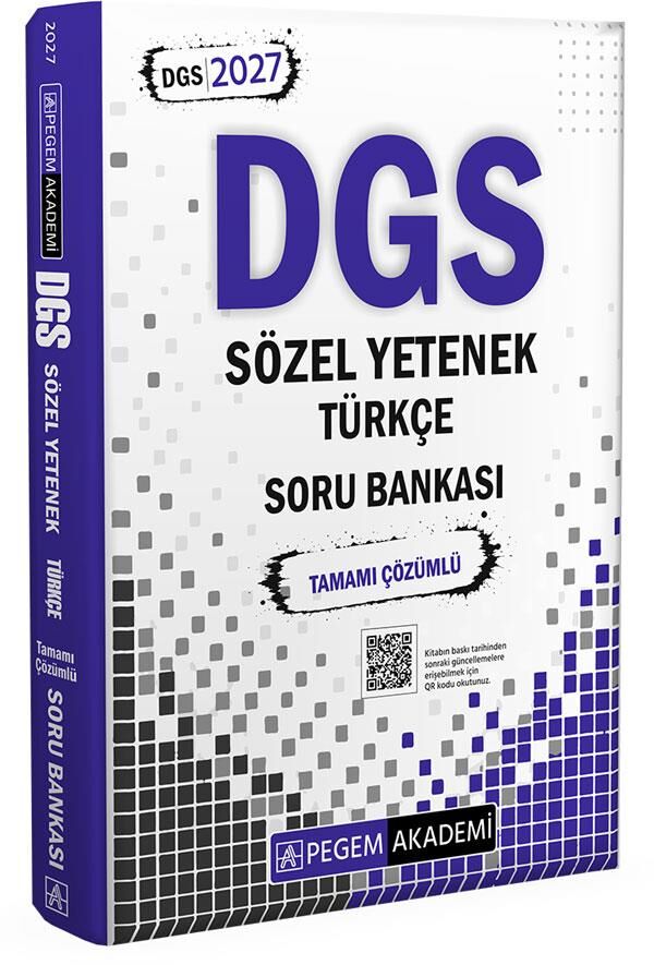 Pegem 2027 DGS Türkçe Tamamı Çözümlü Soru Bankası Sözel Yetenek