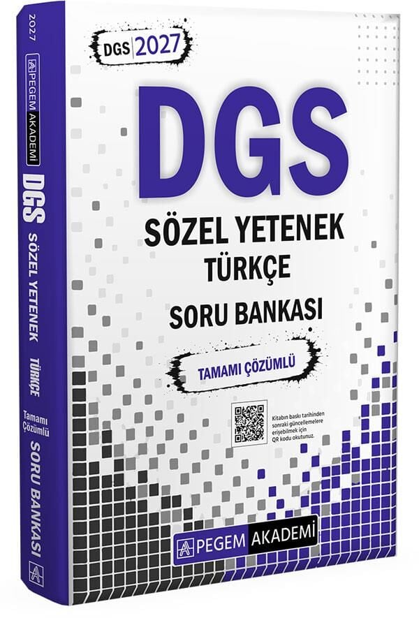 Pegem 2027 DGS Türkçe Tamamı Çözümlü Soru Bankası Sözel Yetenek