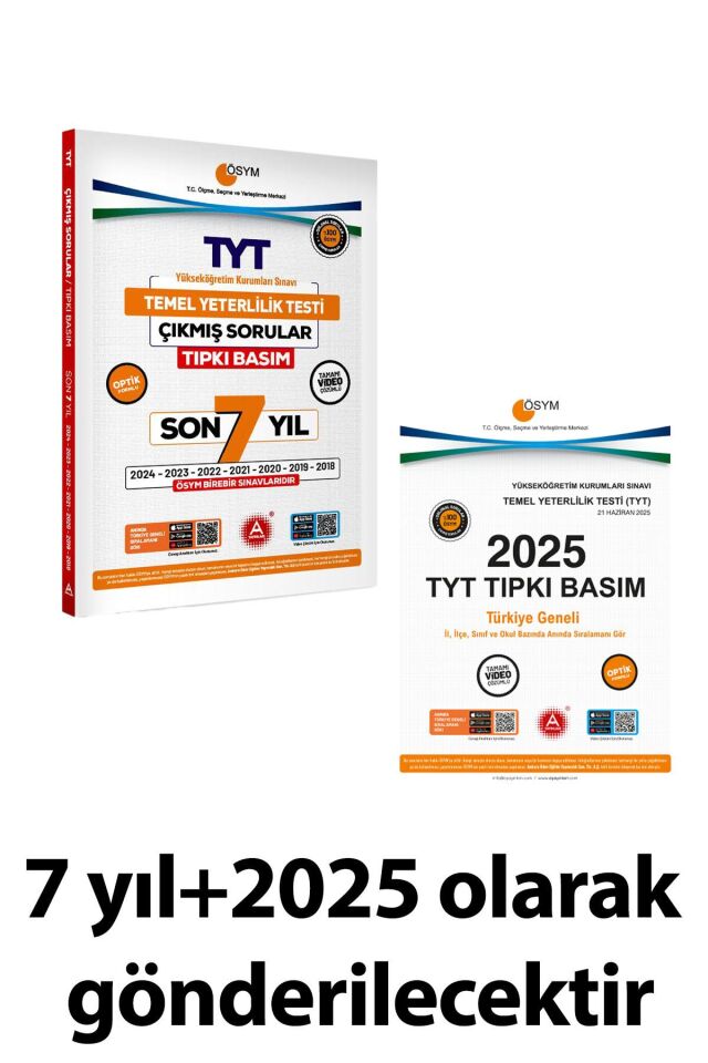 Son 8 yıl TYT Çıkmış Sorular-Tıpkı Basım-Bire Bir ÖSYM-Tamamı Video Çözümlü