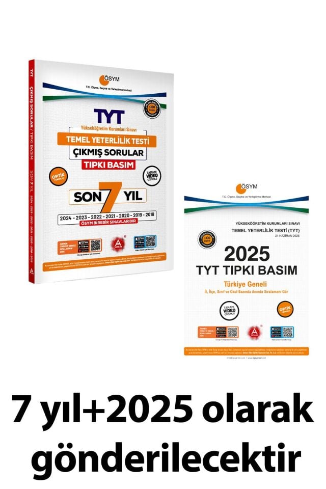 Son 8 yıl TYT Çıkmış Sorular-Tıpkı Basım-Bire Bir ÖSYM-Tamamı Video Çözümlü