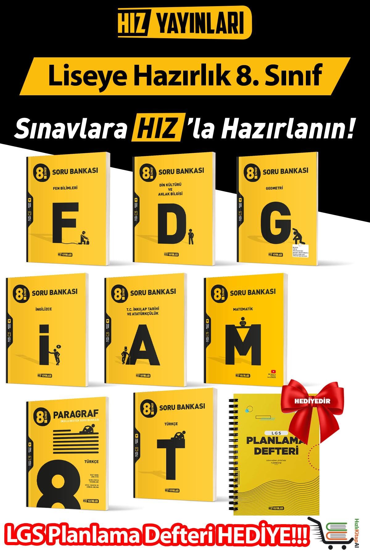 8. Sınıf Soru Bankası Seti LGS Planlama Defteri Hediyeli