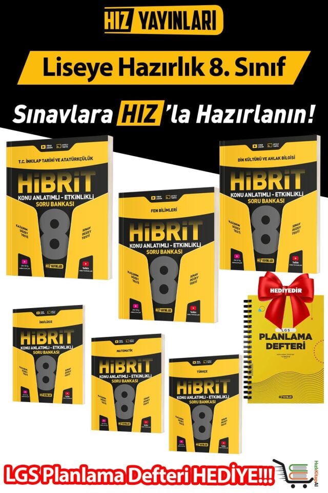 8. Sınıf Hibrit Seti LGS Planlama Defteri Hediyeli
