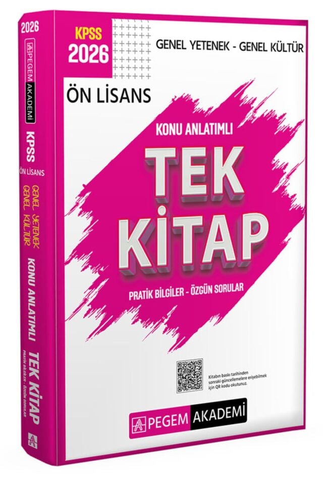 Pegem KPSS Ön Lisans Tek Kitap Konu Anlatımlı Genel Kültür Genel Yetenek