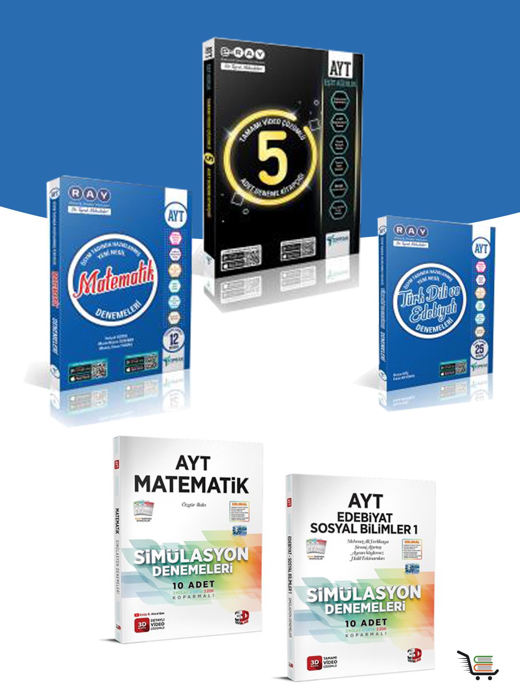 Toprak ve 3D yayınları AYT Eşit Ağırlık Deneme Seti Toplam 5 Eser