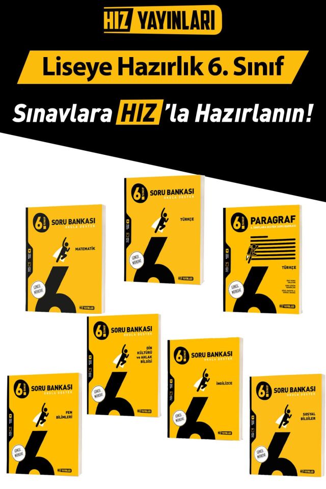6. Sınıf TÜM DERSLER Soru Bankası Seti Toplam 7 Kaynak 25-26 Sezon Güncel Baskı