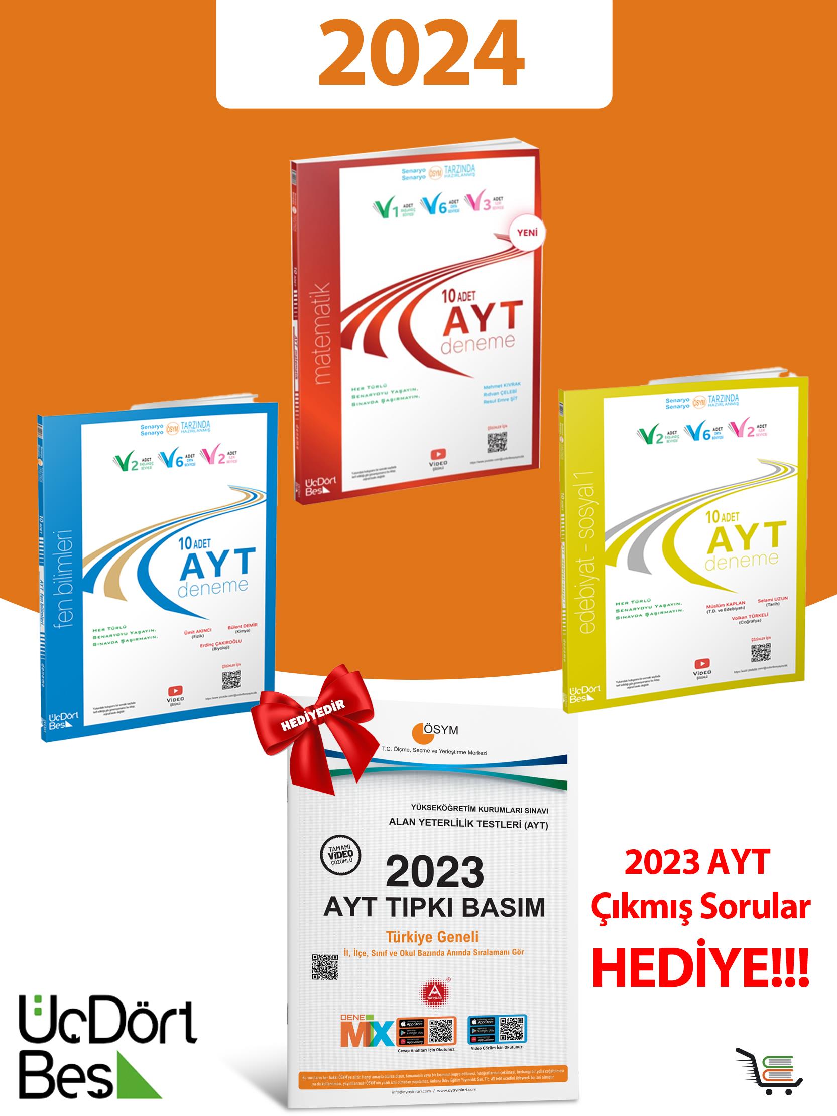 345-2024 Model AYT Deneme Seti HEDİYELİ Toplam 4 Eser