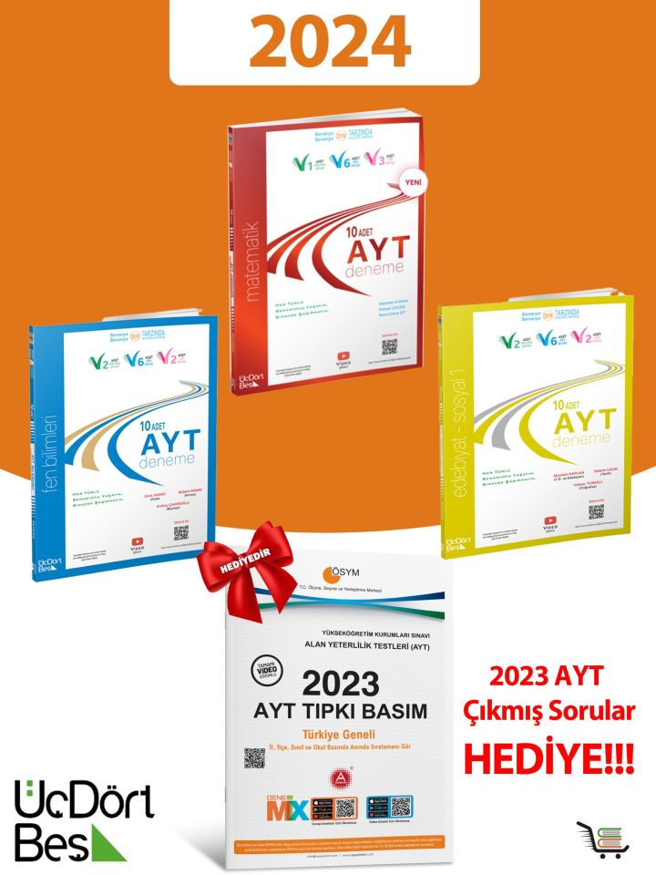 345-2024 Model AYT Deneme Seti HEDİYELİ Toplam 4 Eser