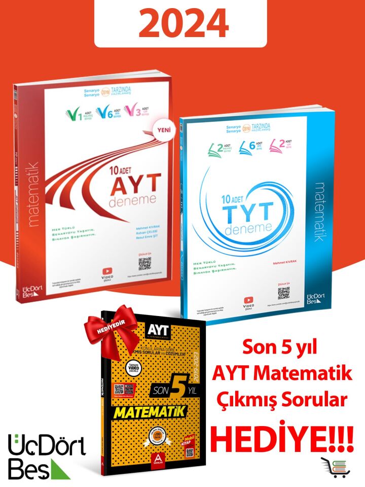 345-2025 Model AYT-TYT Matematik Deneme Seti HEDİYELİ Toplam 3 Eser