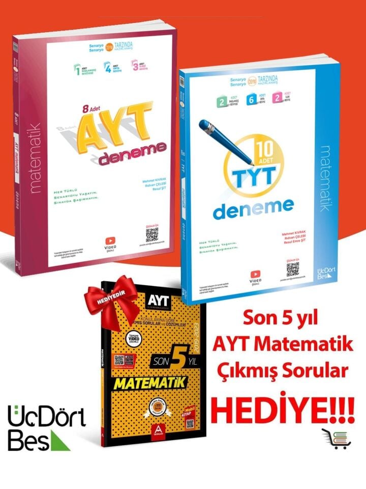 345 AYT-TYT Matematik Deneme Seti + Hediye Çıkmış Sorular