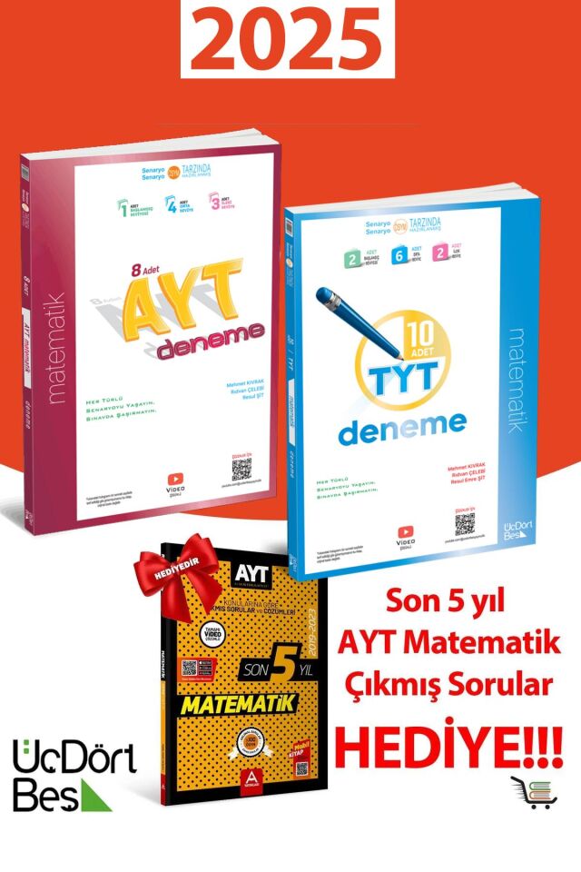 345-2025 Model AYT-TYT Matematik Deneme Seti HEDİYELİ Toplam 3 Eser