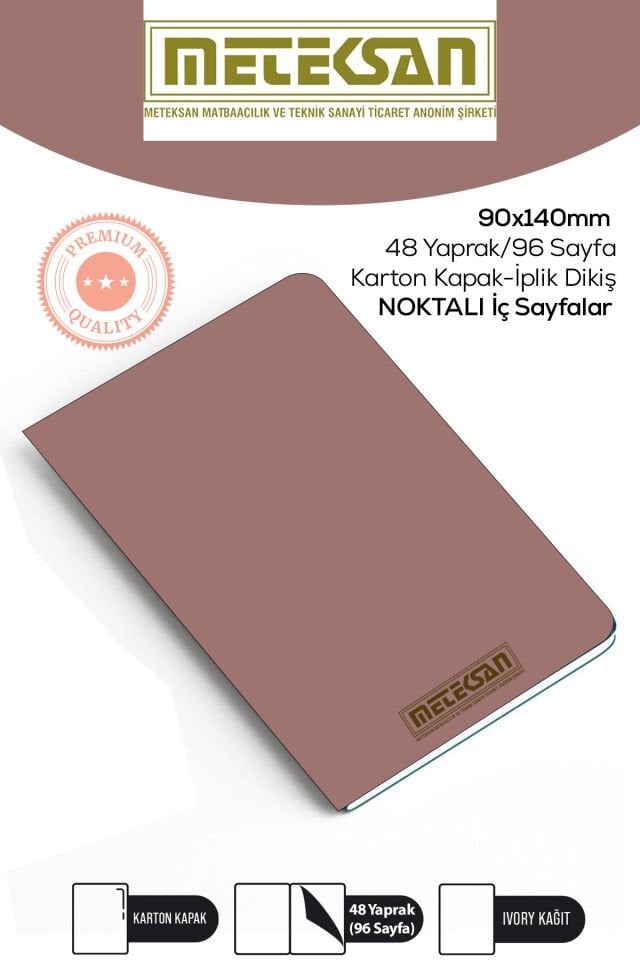 Meteksan Pembe 9x14 Cm Ebat Not Defteri