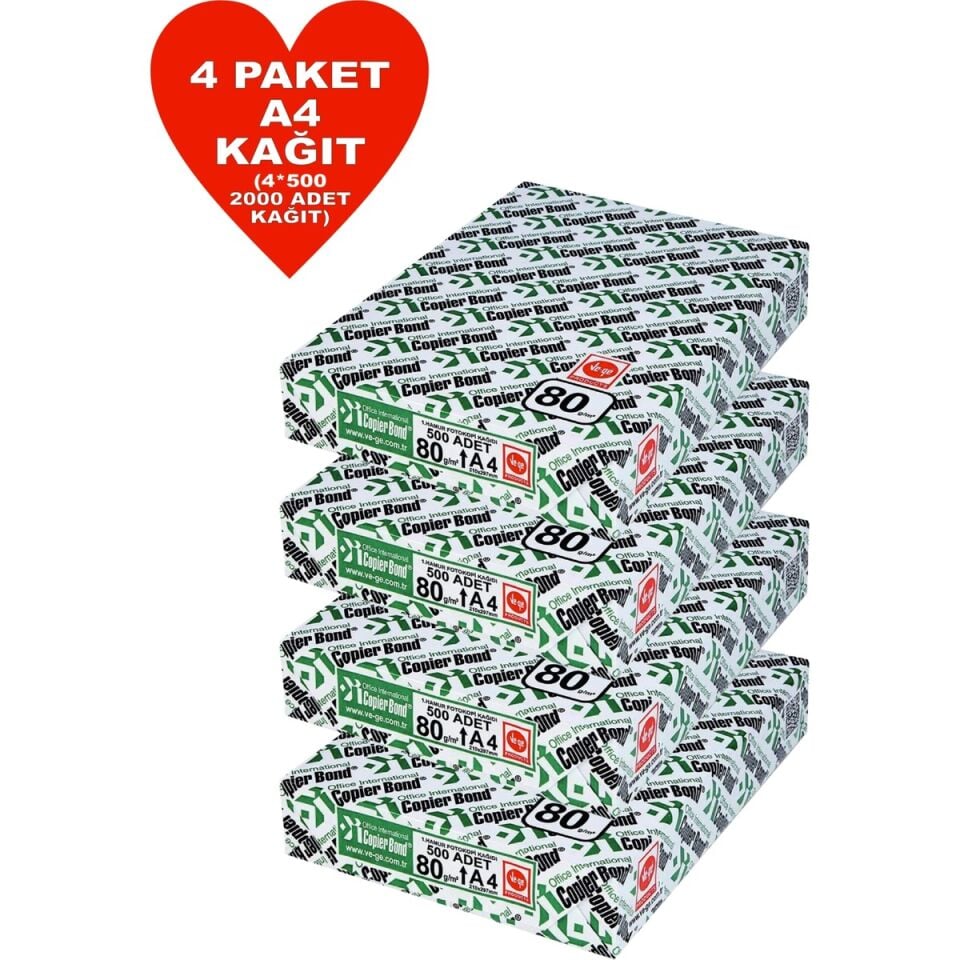 Copier Bond A4 Fotokopi Kağıdı 2.000 Adet (4 PAKET)
