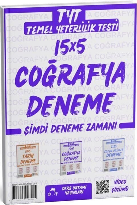 Ders Ortamı TYT Coğrafya 15 Deneme Tamamı Video Çözümlü Ders Ortamı Yayınları