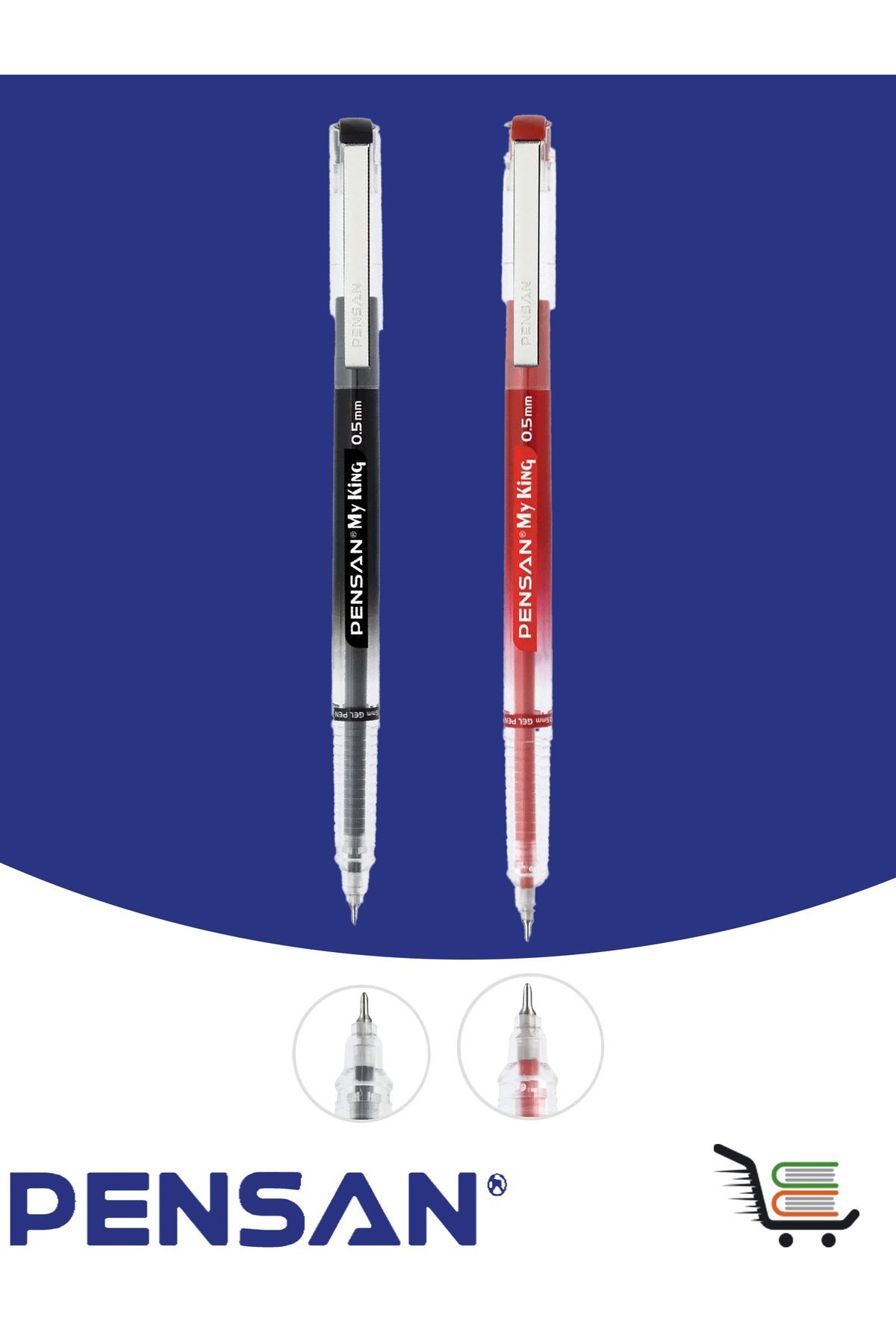 Pensan My King Jel Kalem Siyah-Kırmız