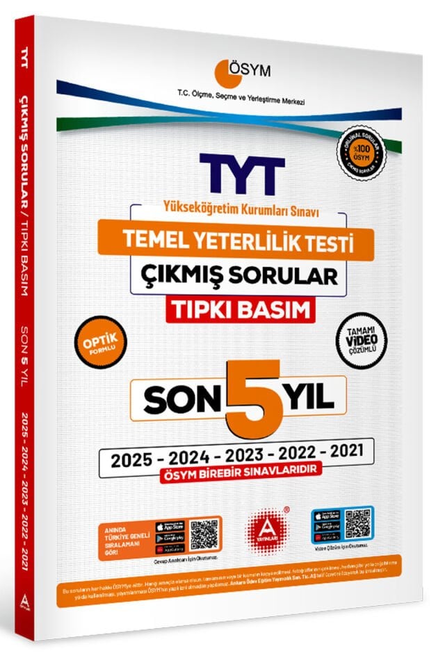 A Yayınları Son 5 Yıl AYT-TYT & MSÜ Çıkmış Sorular