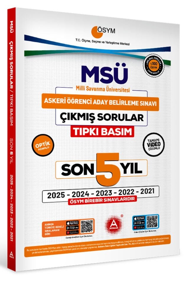 A Yayınları Son 5 Yıl AYT-TYT & MSÜ Çıkmış Sorular