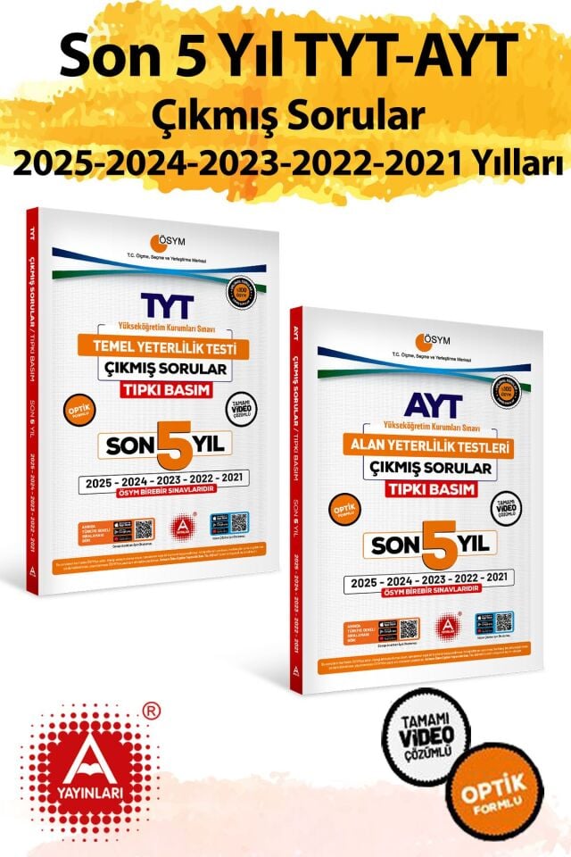 Son 5 yıl AYT ve TYT Sınavları ÖSYM Çıkmış Sorular Tıpkı Basım 2026 Model