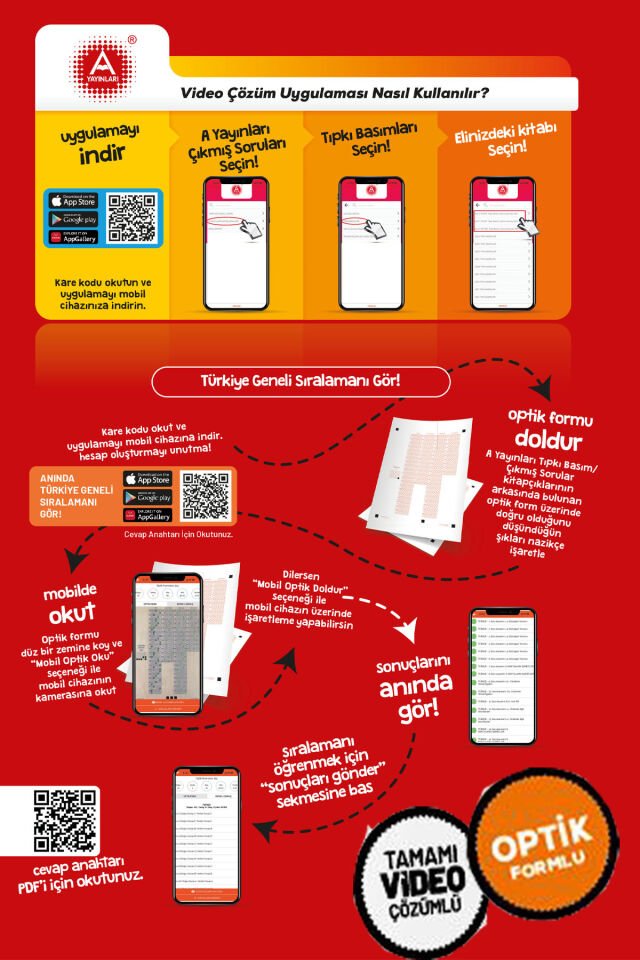 A Yayınları Son 5 Yıl TYT & MSÜ Çıkmış Sorular (2021-2025)