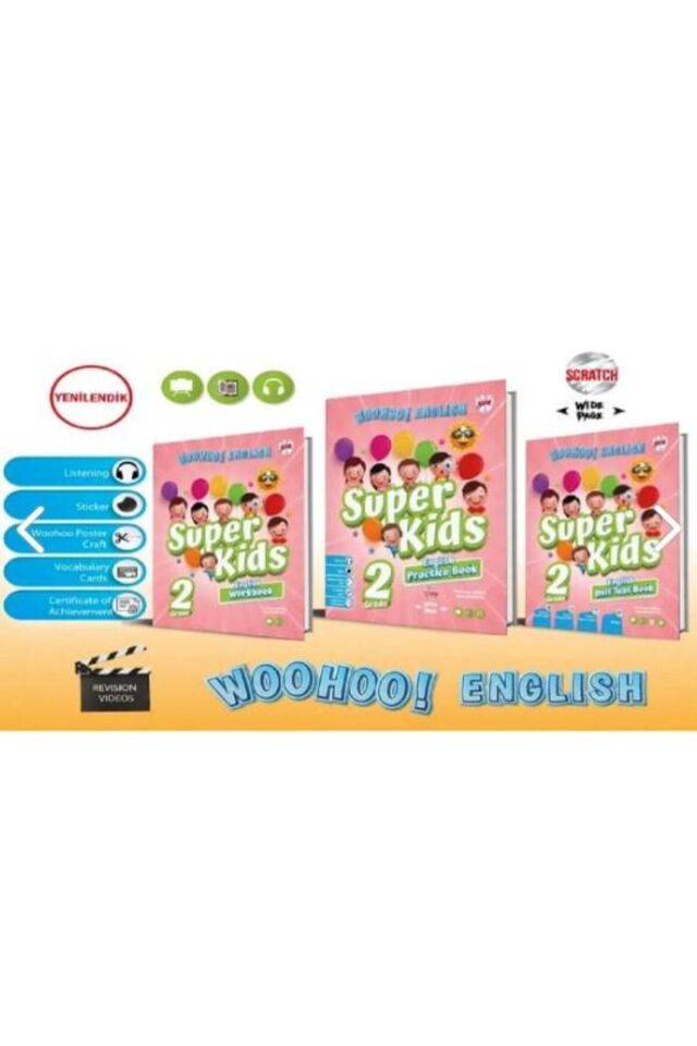 Kırmızı Beyaz 2. Sınıf Wooho Englısh 3'lü set