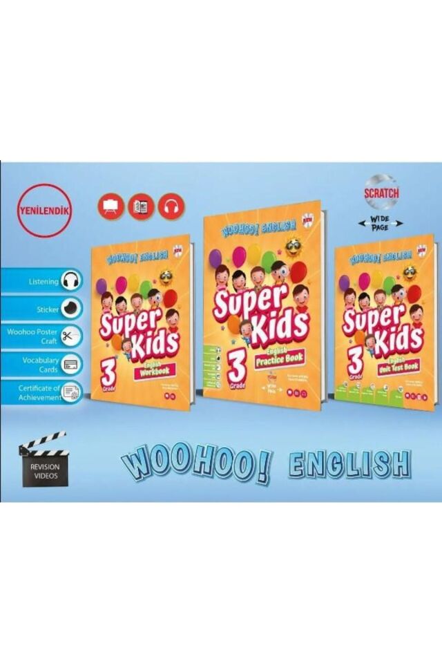 Kırmızı Beyaz 3. Sınıf Wooho Englısh 3'lü set