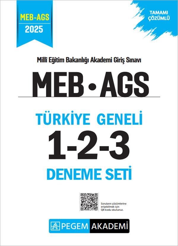 Pegem 2025 MEB AGS Türkiye Geneli 1-2-3 (3'lü Deneme Seti)