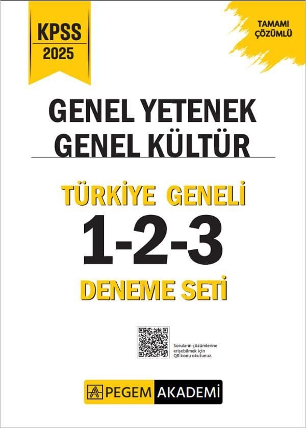 Pegem 2025 KPSS GY-GK Türkiye Geneli 1-2-3 (3'lü Deneme Seti)