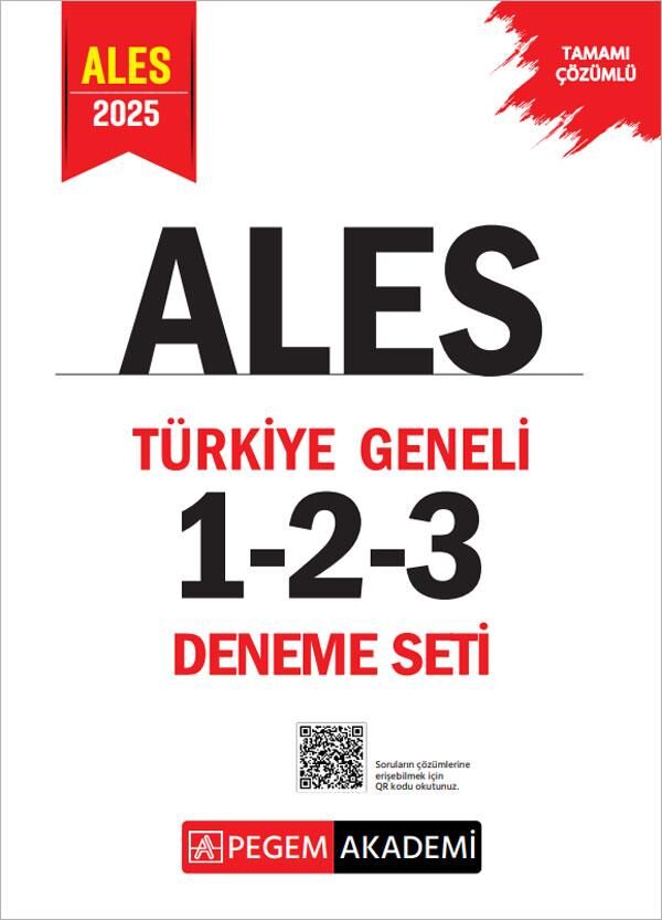 Pegem 2025 ALES Türkiye Geneli 1-2-3 (3'lü Deneme Seti)